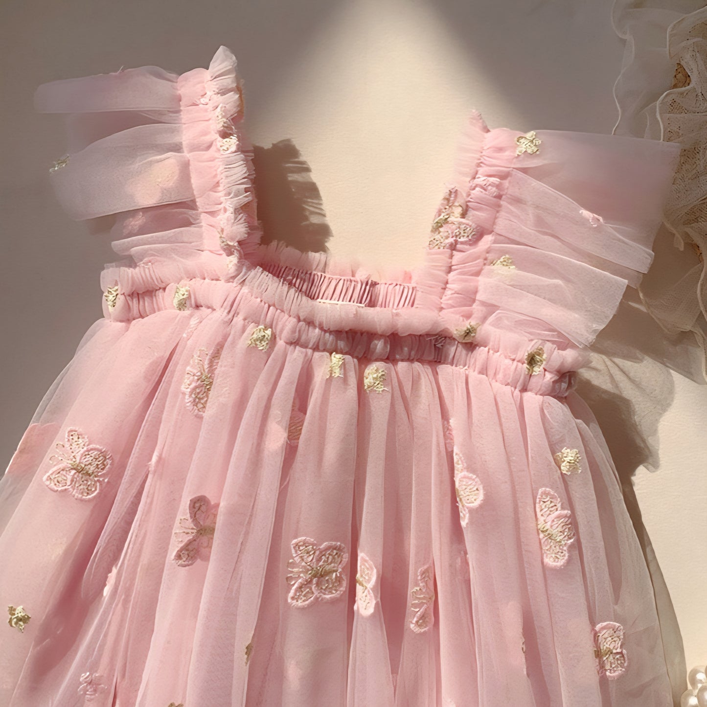 Vestido Rosa Mariposas, tull, sesión de fotos🩷🦋 1653