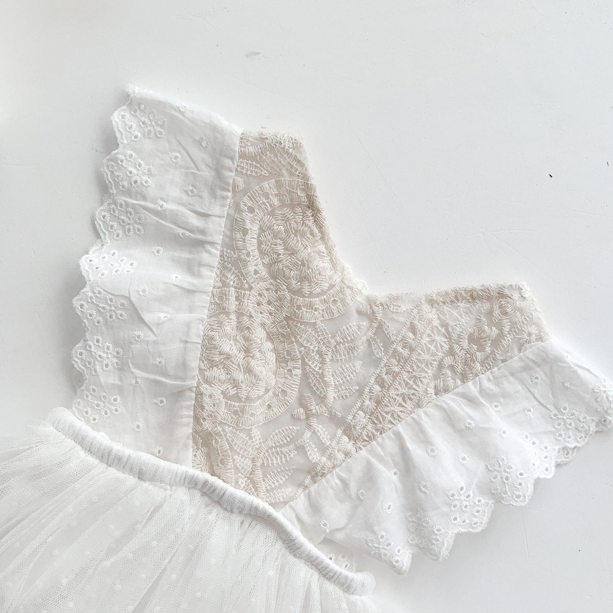 Vestibody, encaje, bordado, blanco, Bautismo🤍 1097