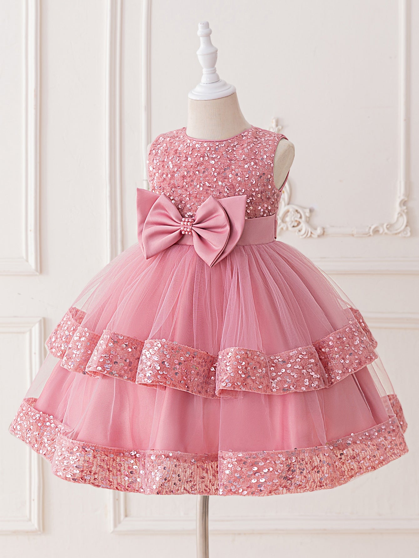 Vestido rosa vieja con brillos🎀✨1571