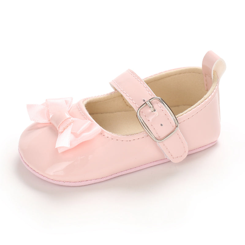 Zapatito calzado rosa, charolado, moño 2110