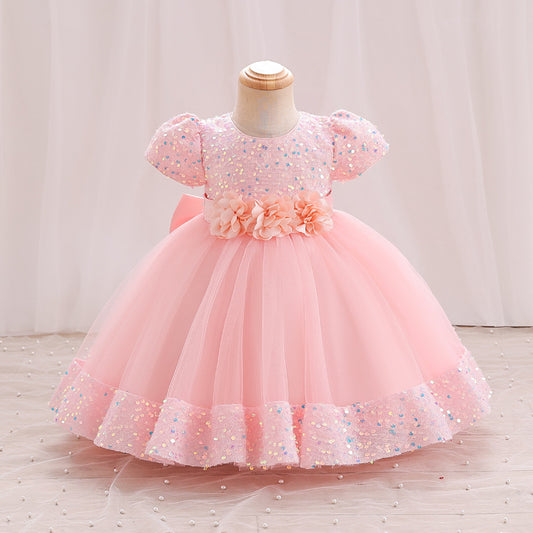 Vestido Rosita con Mangas y Brillos