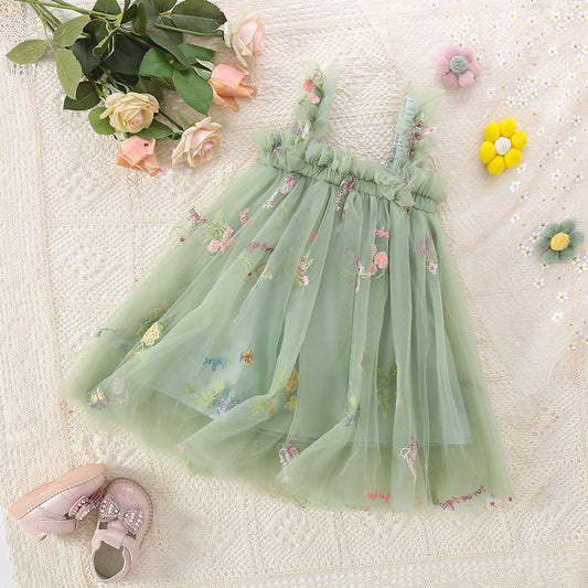 Vestido Verde, flores, tull💚 1219