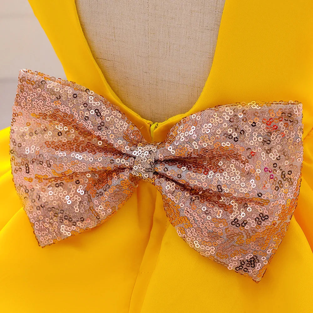 Vestido Amarillo con detalles dorados🌼 Abejita🐝 1344