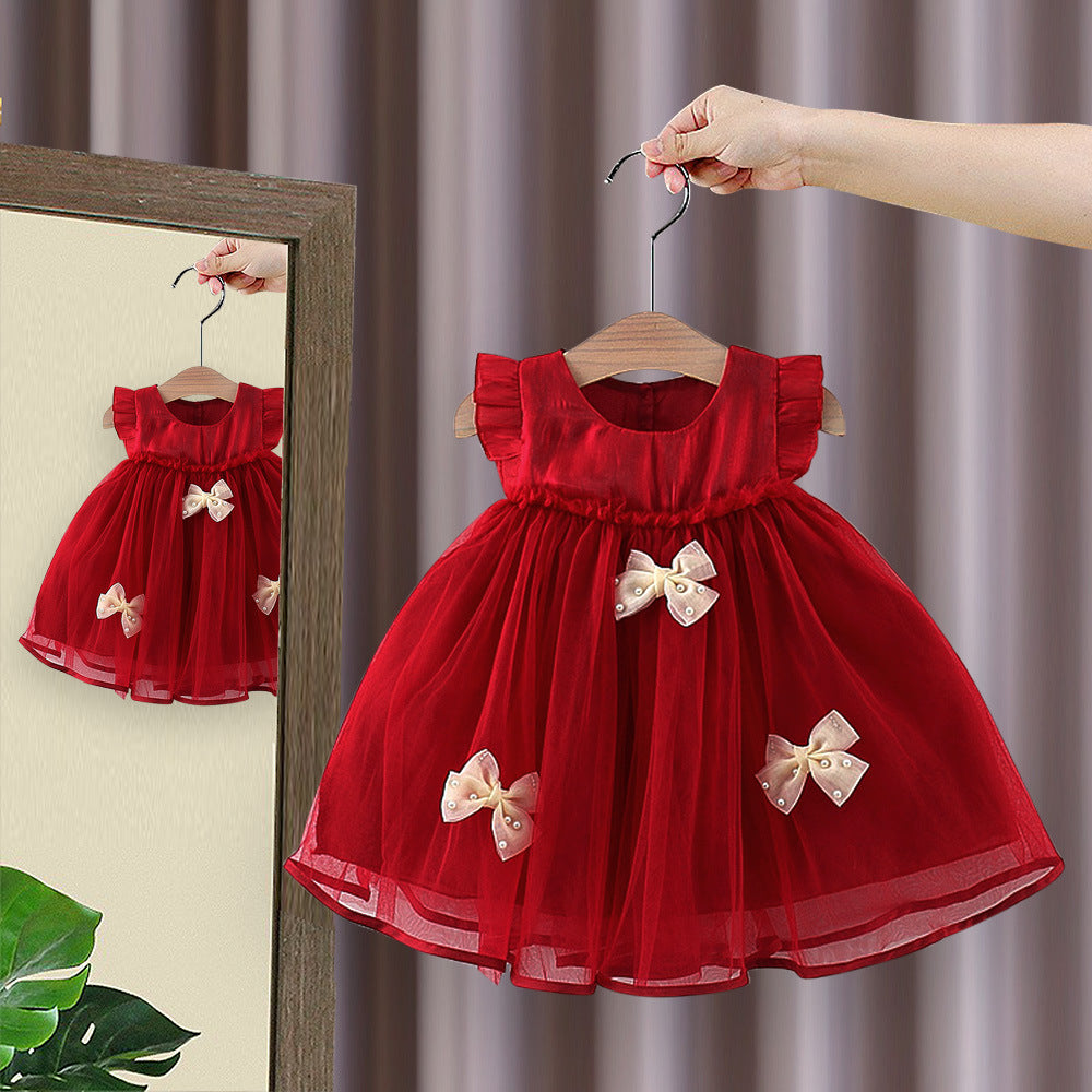 Vestido bordó, rojo, navidad,con moñitos🎀🌹✨1140