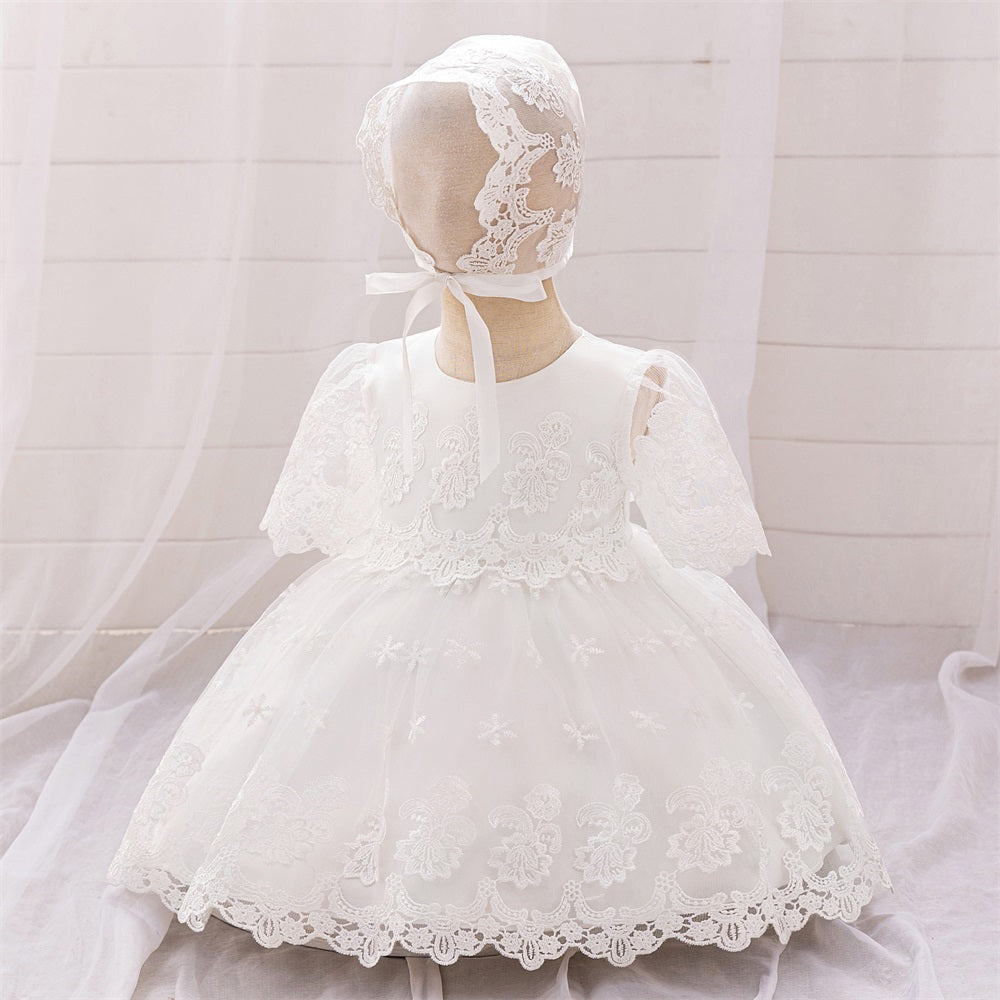 Vestido Blanco con manguigas y gorro🤍2027