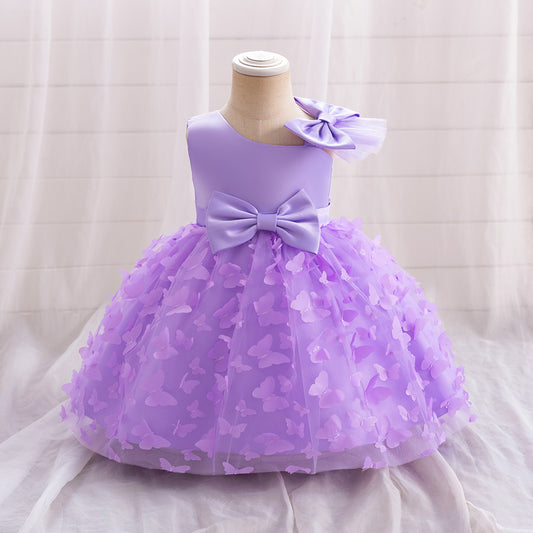 Vestido Lila Mariposas Elegante