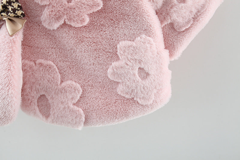 Suéter, Bolerito rosa con flores, abrigo, con felpa, inv 2619