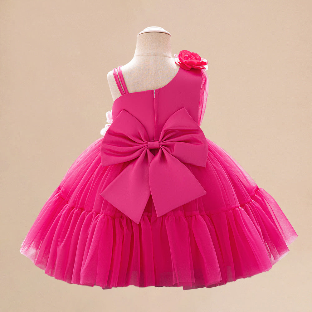 Vestido Fucsia con detalle de flores🌸2022