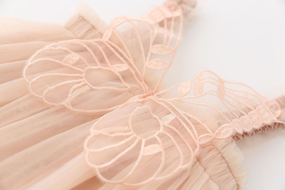 Vestido Beige mariposas 1731