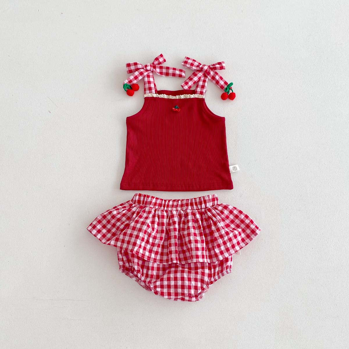 Blusa más short cereza🍒 rojo, navidad, 1095