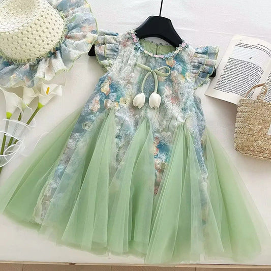 Vestido Verde más sombrero👒💚1477