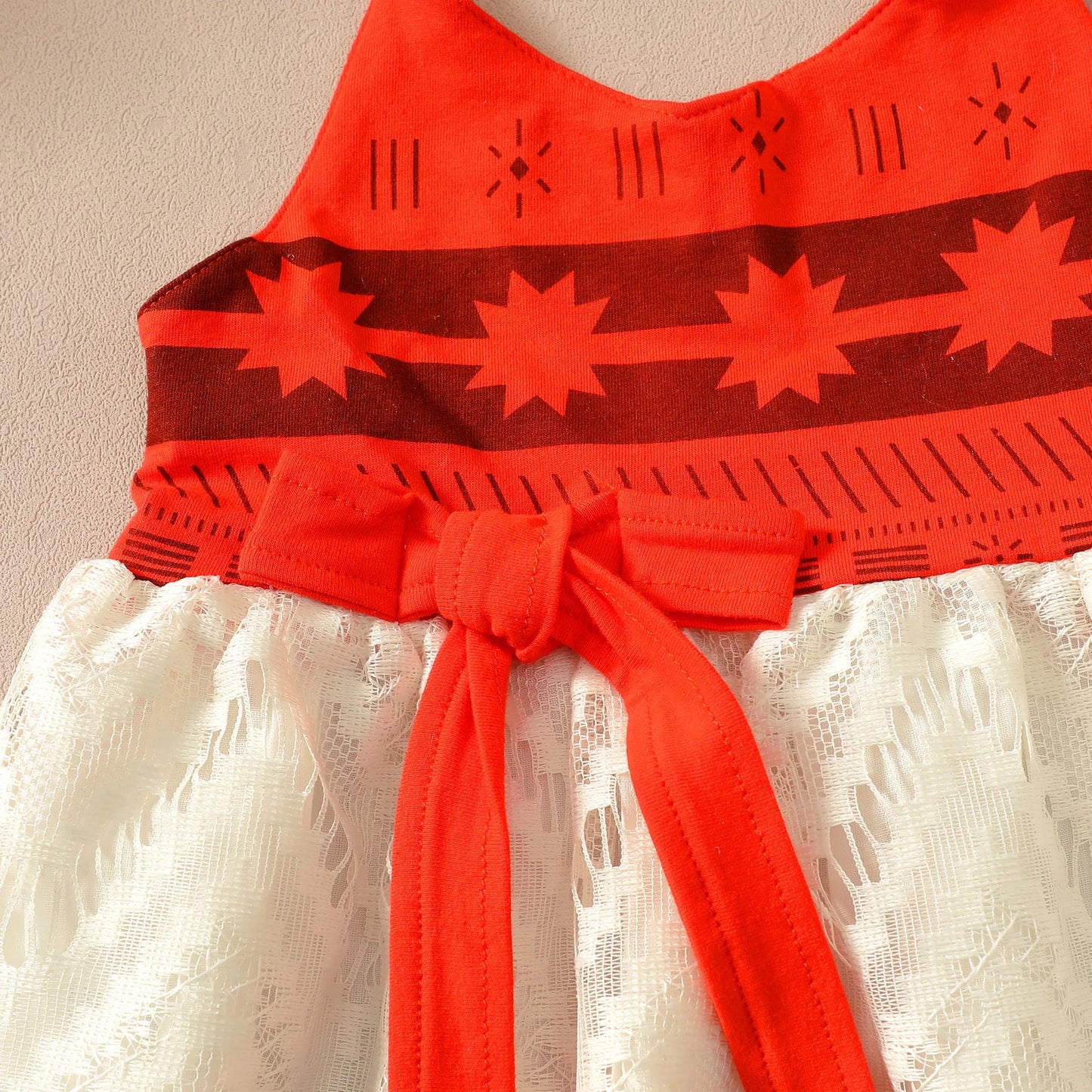 Vestido Moana, naranja con beige🪷1158