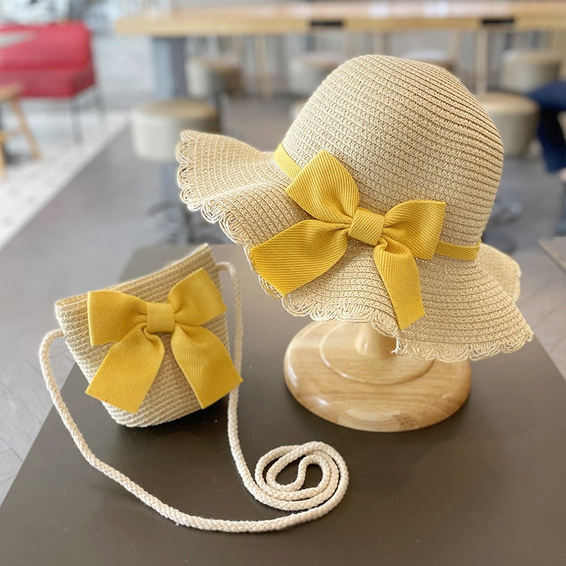 Sombrero más bandolera amarillo, rosa👒