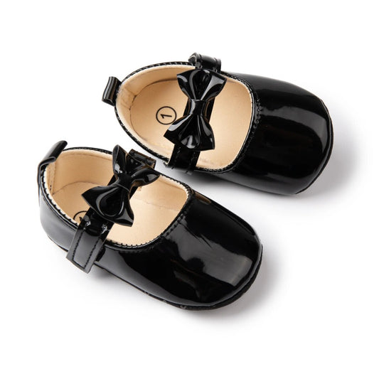 Zapatitos, calzado, negro, charol, moño 2109