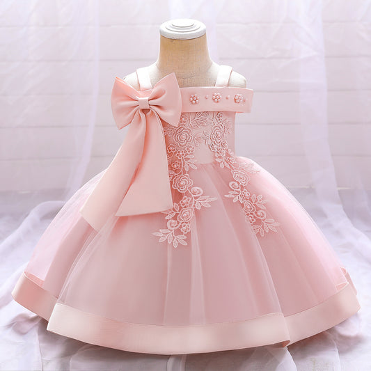 Vestido Rosa con Flores,