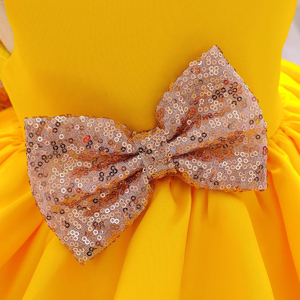 Vestido Amarillo con detalles dorados🌼 Abejita🐝 1344