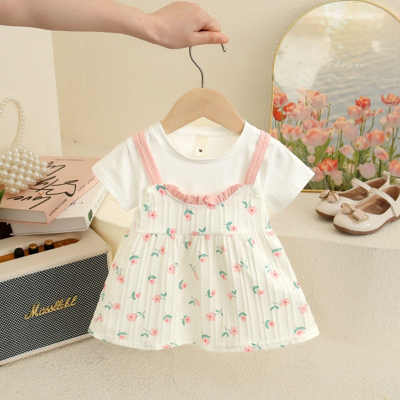 Vestido Rosa con flores 🌸 1656
