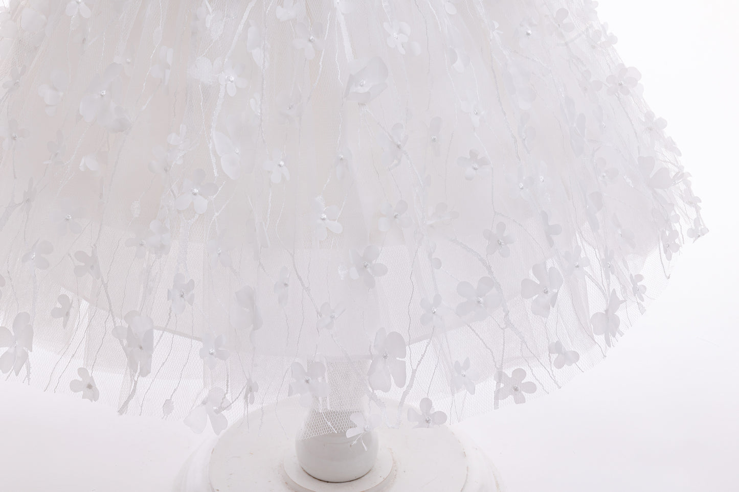 Vestido Blanco, florecitas, manguitas, Bautismo, Cortejo 2075