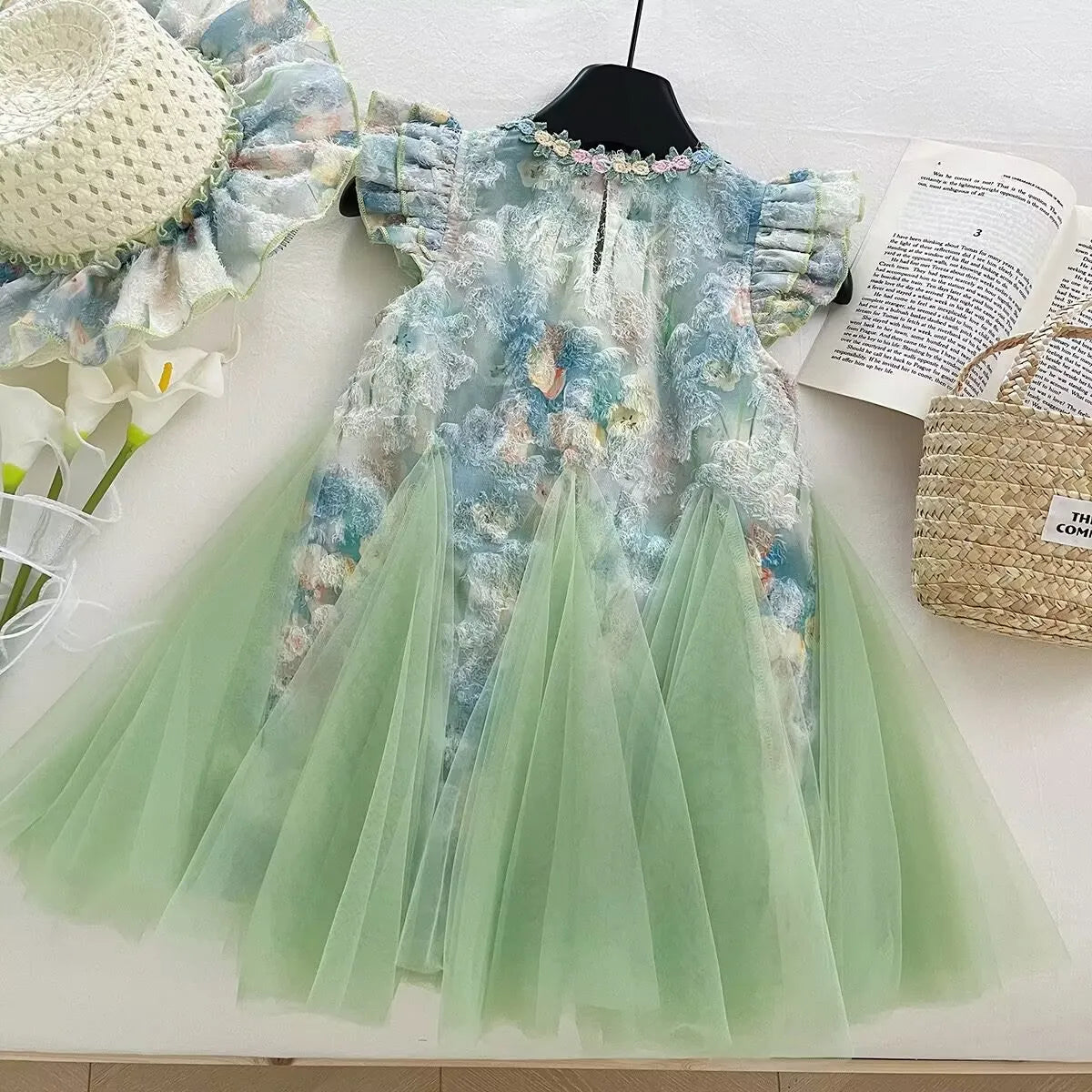 Vestido Verde más sombrero👒💚1477