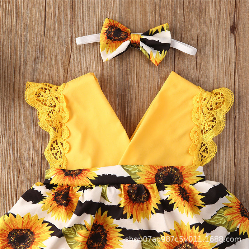 Vestibody más vincha, amarillo, girasoles 🌻 1727
