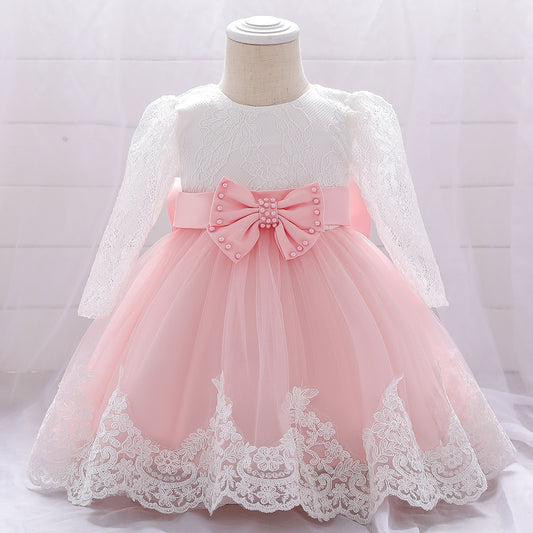 Vestido Rosa Mangas largas
