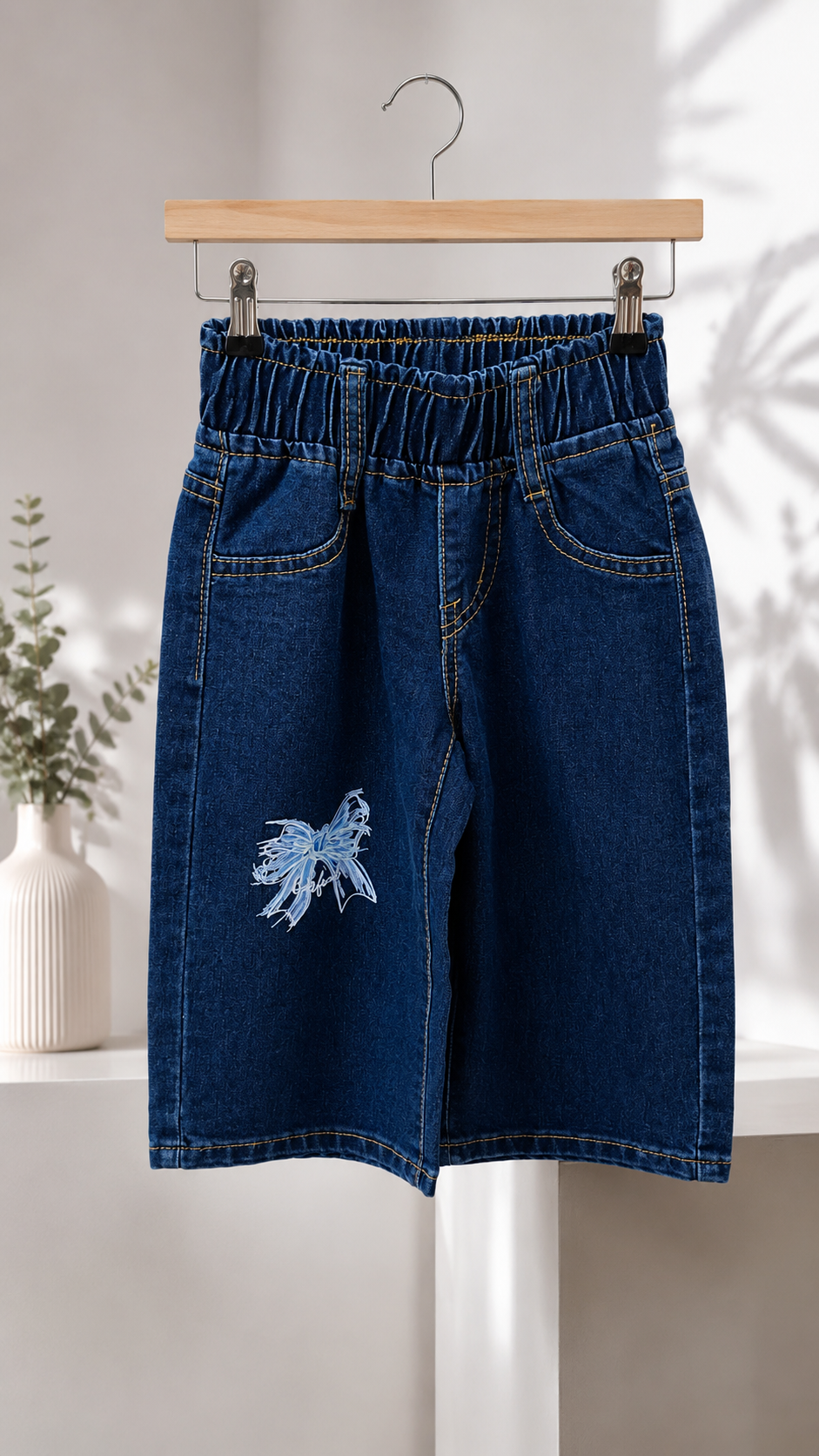 Pantalón de jeans ancho, con moño 🎀 3559