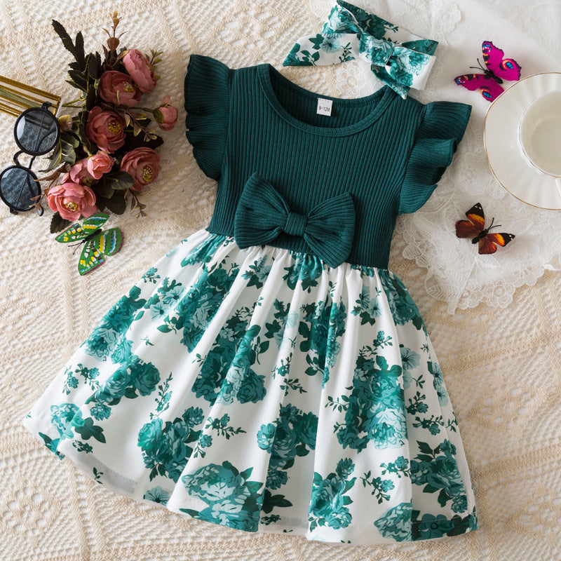 Vestido verde sin Mangas más lazo 🎀💚 3350