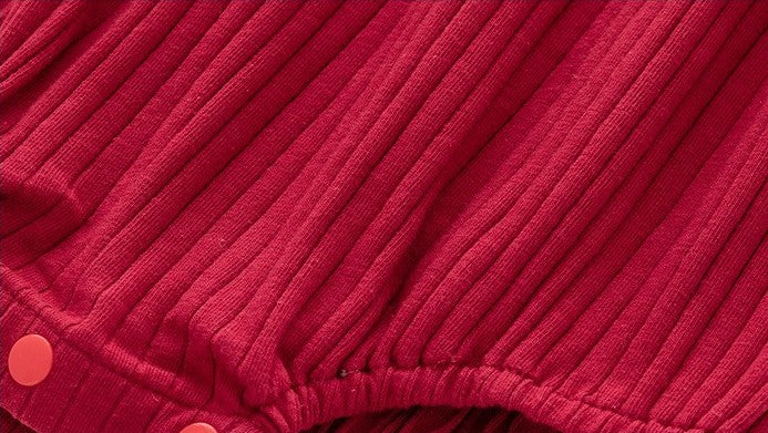 Body rojo con moño beige 🎀✨ 3361