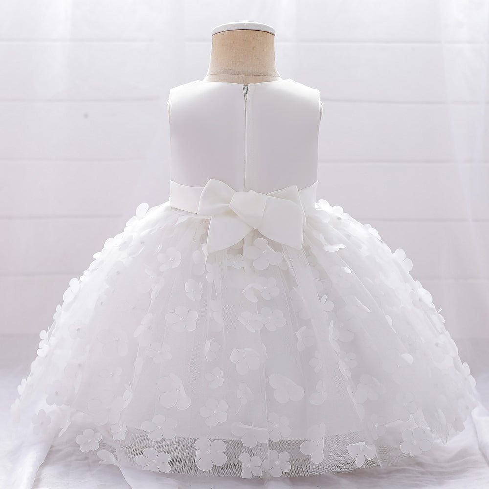 Vestido blanco floral, bautismo, cortejo 🤍✨ 2025B