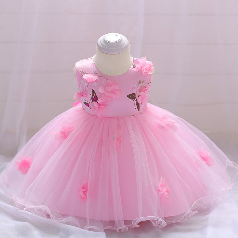 Vestido Mariposas Rosa Elegante