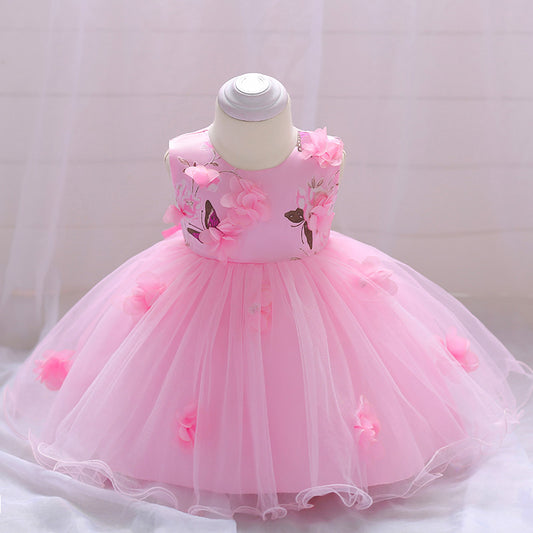 Vestido Mariposas Rosa Elegante