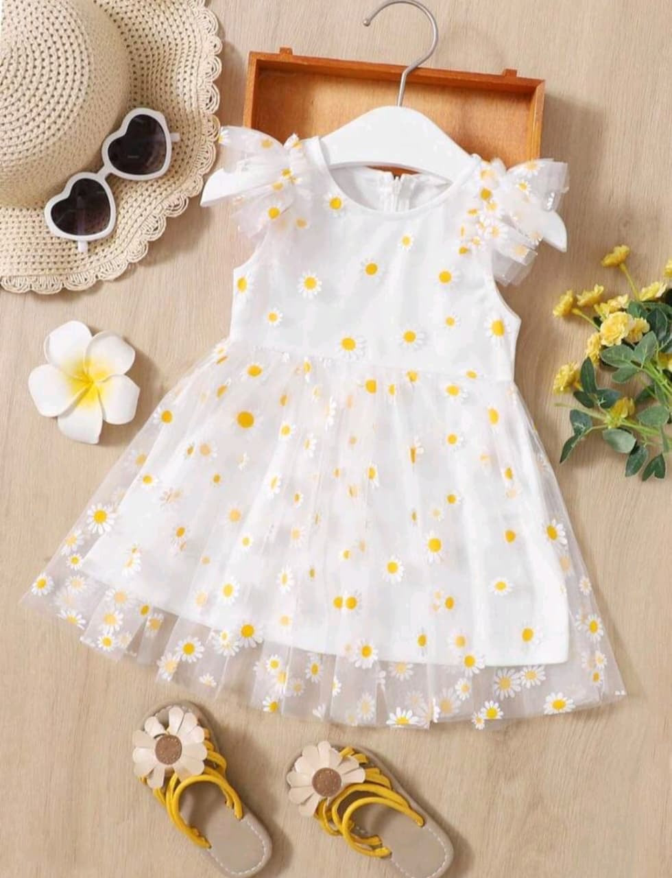 Vestido Blanco, margaritas, casual, pre cumple 🤍🌼3371