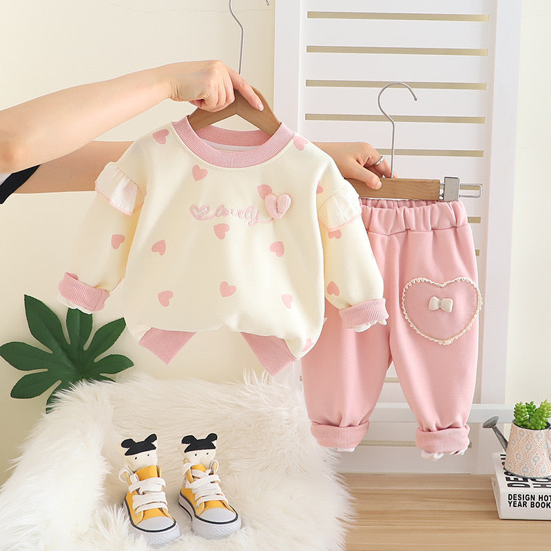 Conjunto 2 piezas, abrigo más pantalón🩷💛2639