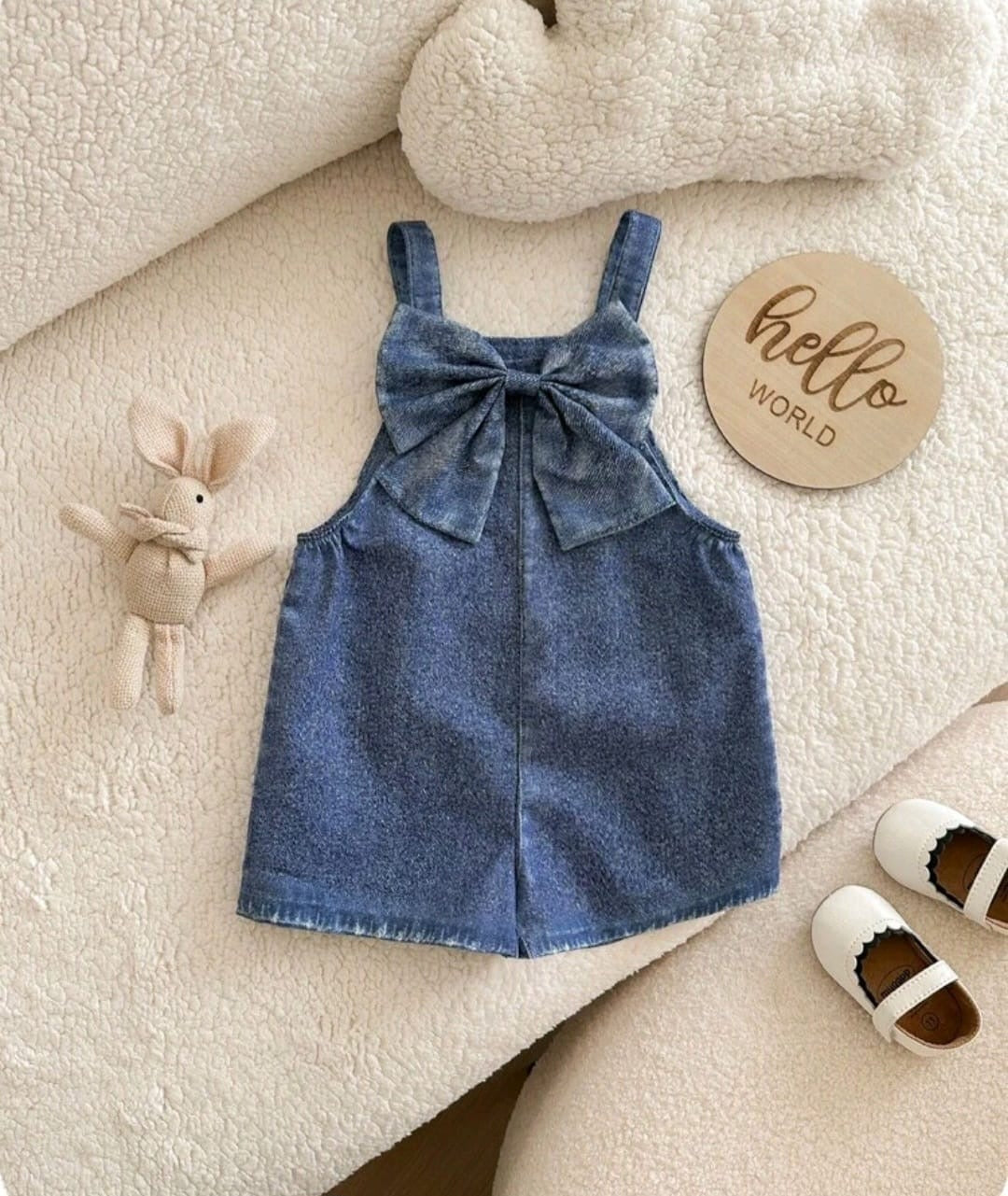Jardinera, moño, azul💙3393