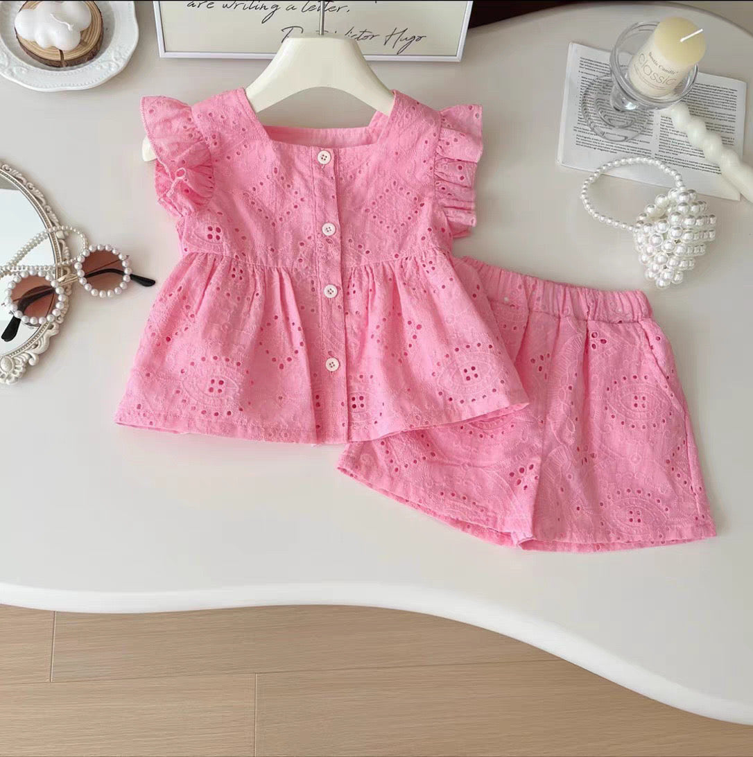 Conjunto blusa más short rosa 🩷 3609