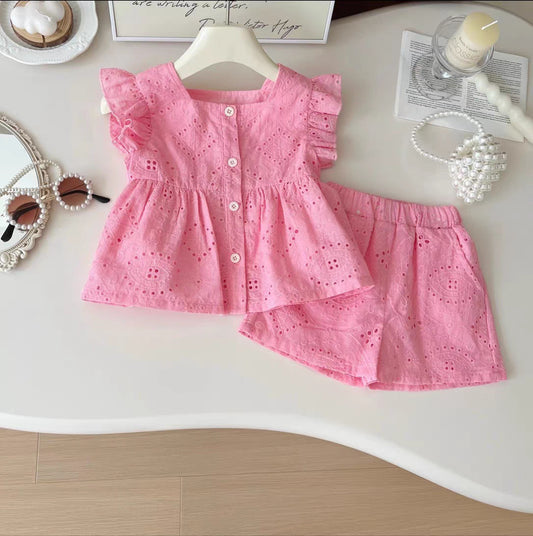 Conjunto blusa más short rosa 🩷 3609