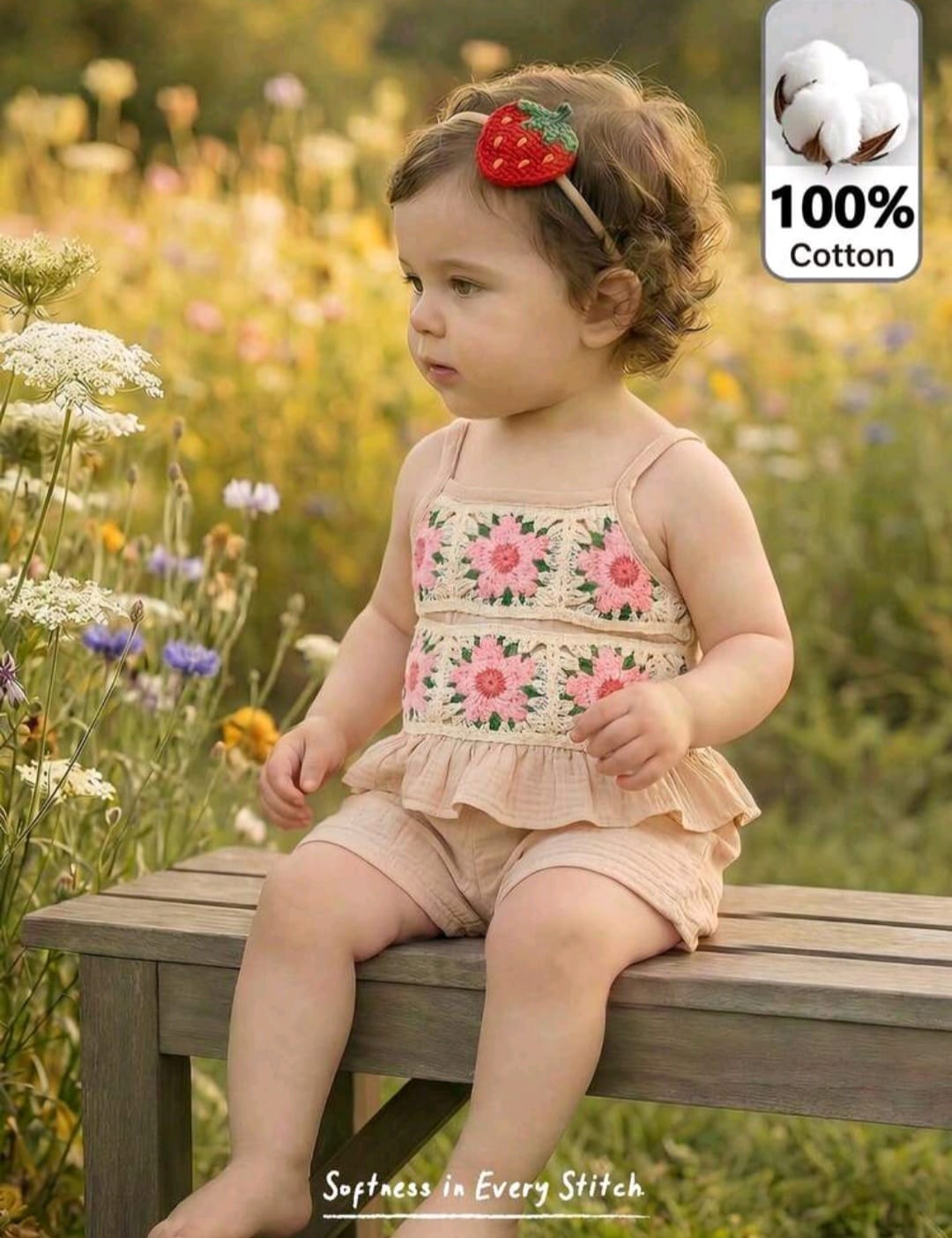 Conjunto blusa más short beige, flores 🌷 3596