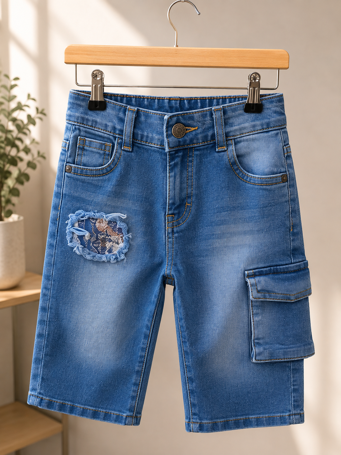 Pantalón de jeans claro con detalle de hello kitty 🩷 3568