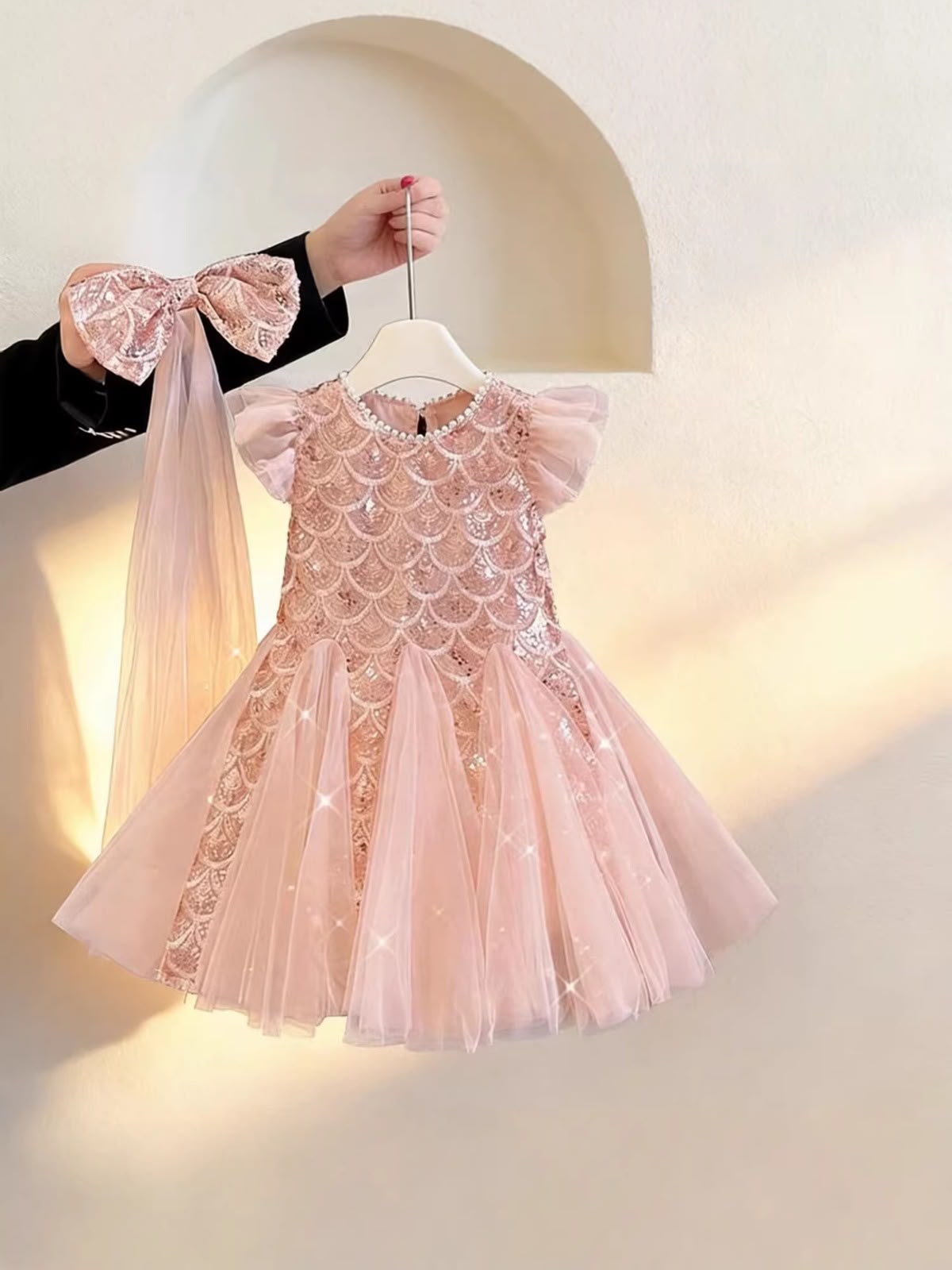 Vestido rosa con brillos ✨💗 3651