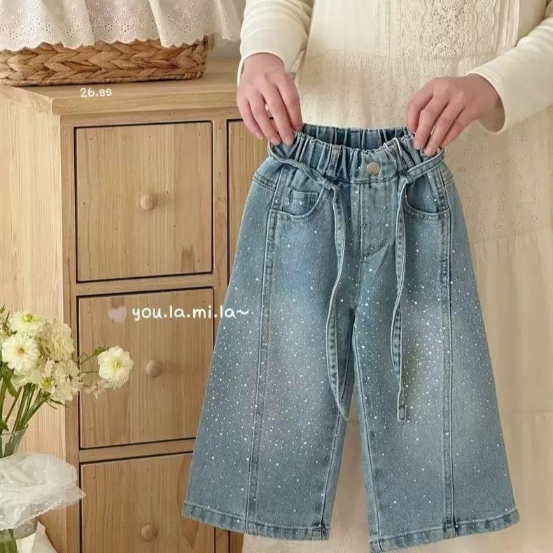 Pantalón de jeans ancho con brillos ✨ 3695