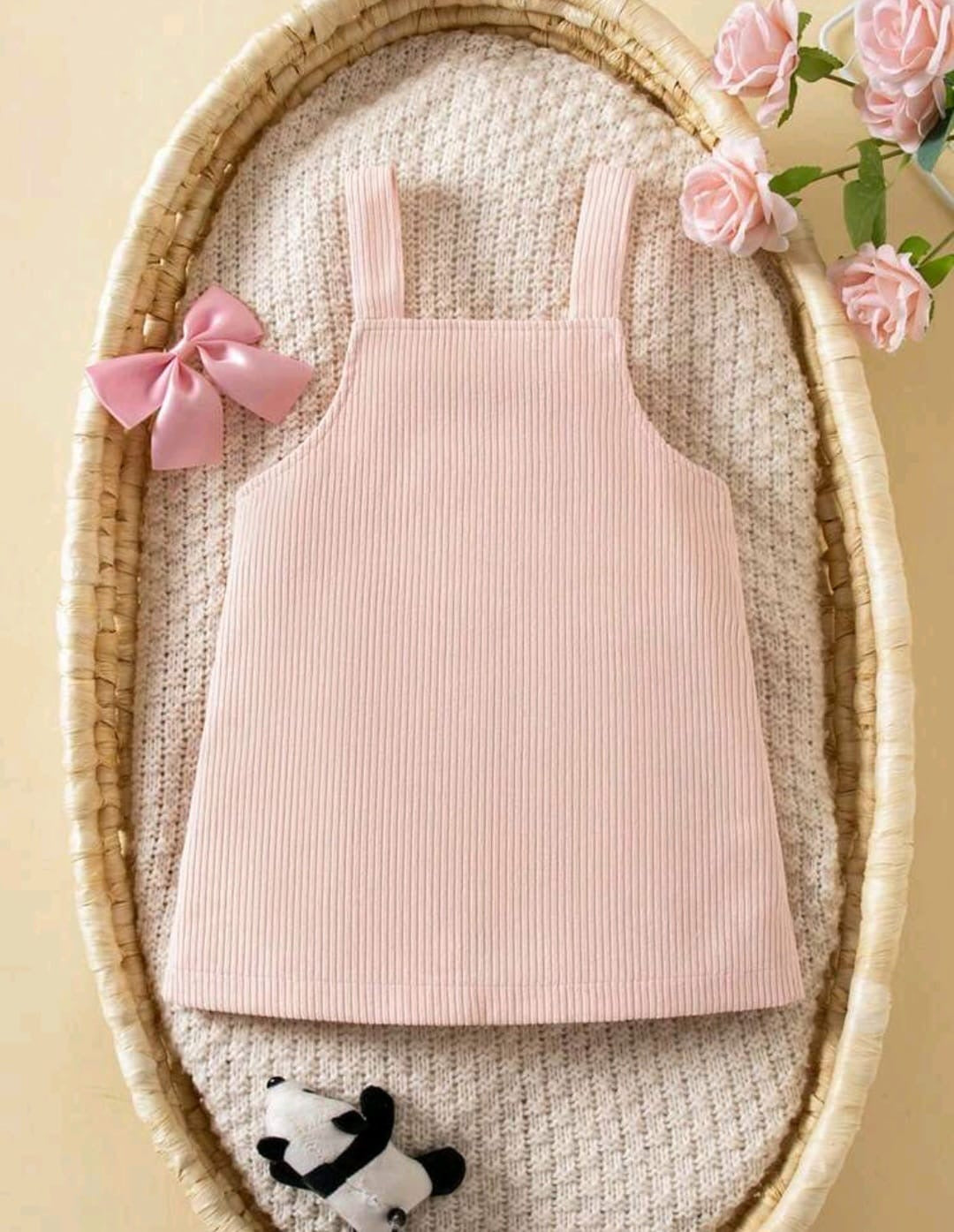 Jardinera, rosa pastel, vaquita, granja🐮🩷 3386