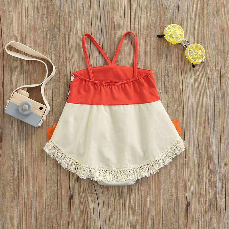 Vestibody Moana, naranja con beige🪷 1159