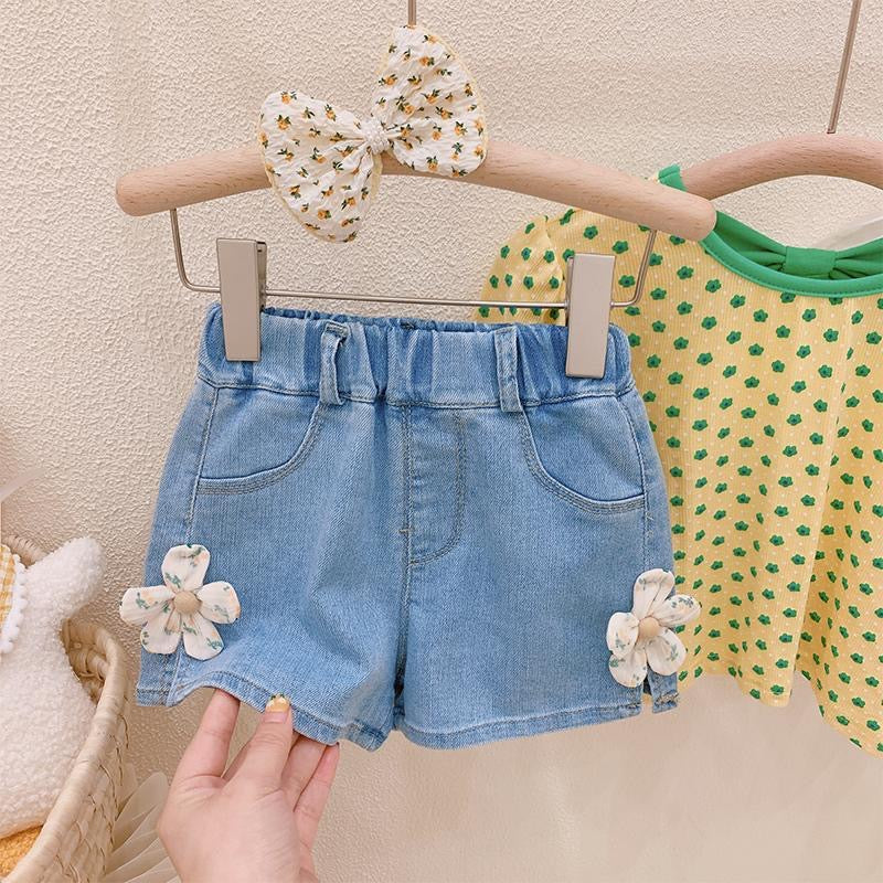 Short de jeans con flores 🌸 3693