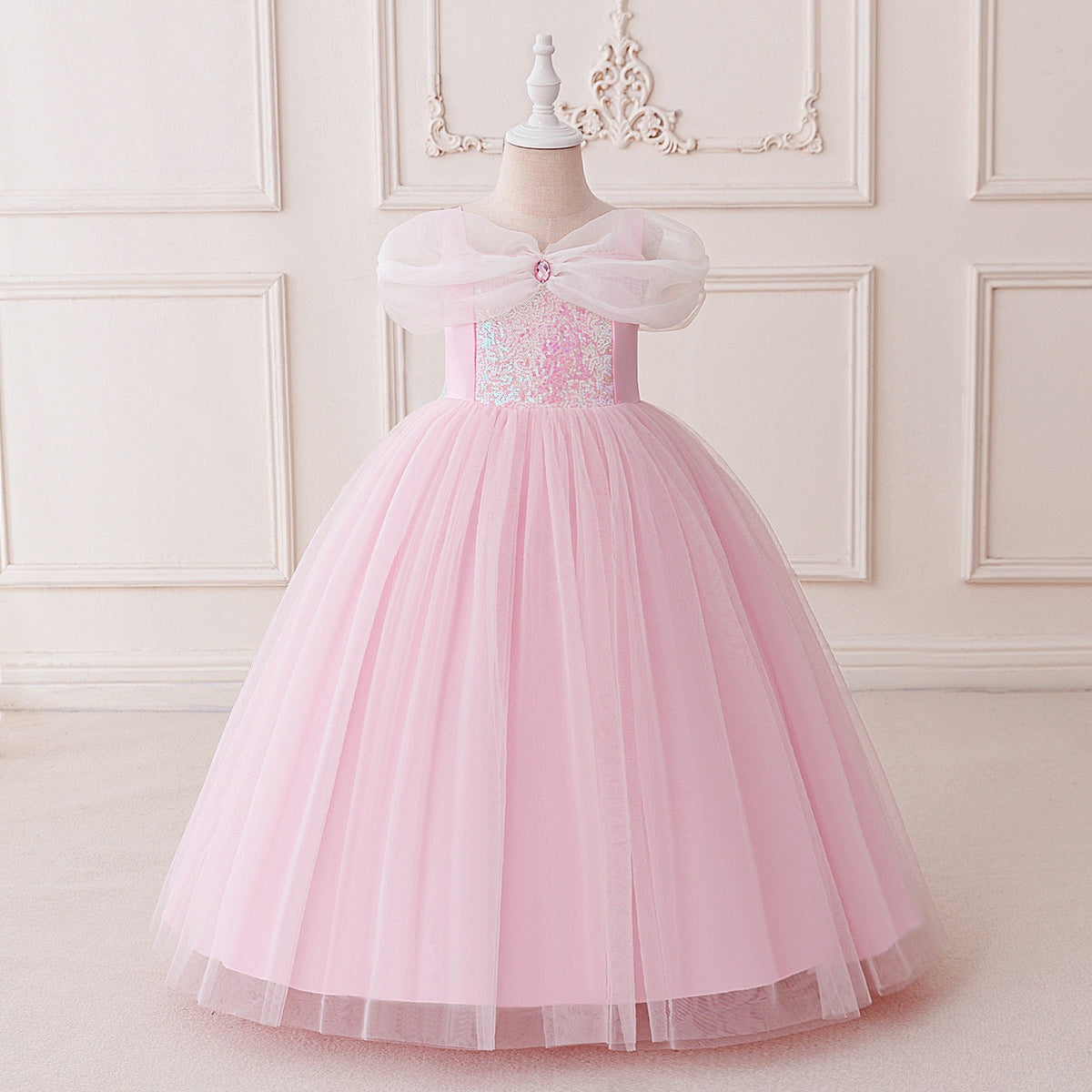 Vestido rosa princesa, brillos 💖 3521