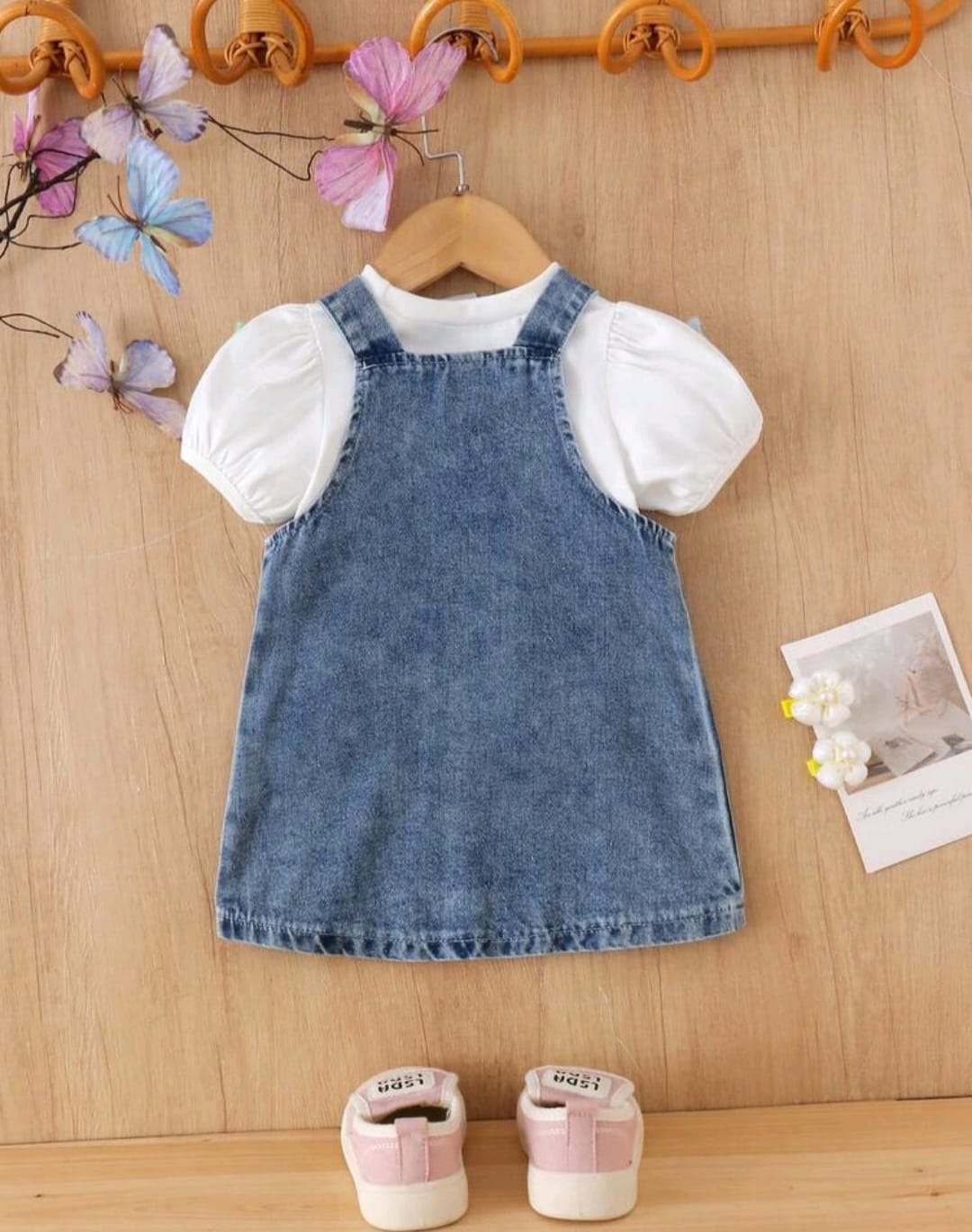 Conjunto blusa más jardinerita con detalles de mariposas 🦋 🤍 3594