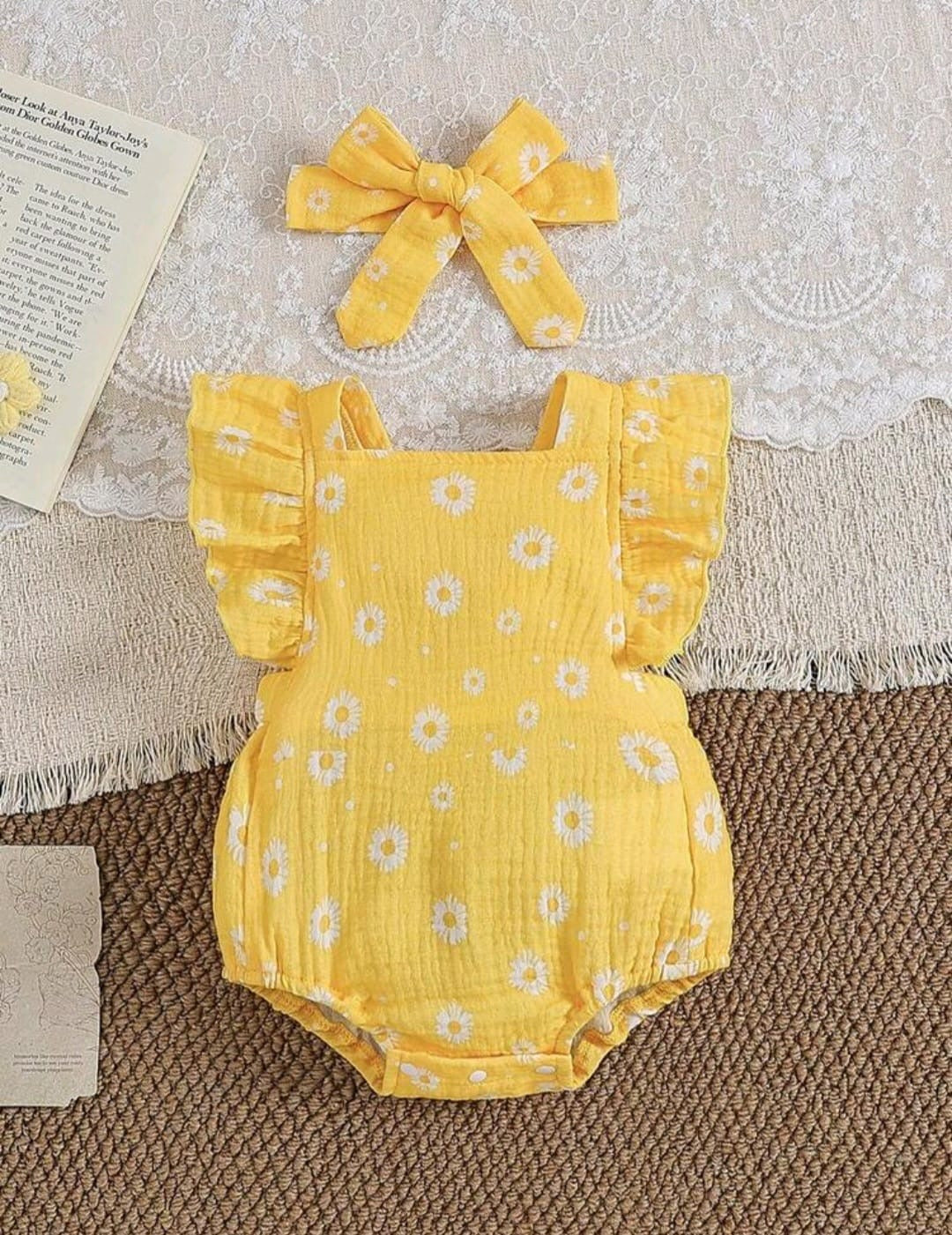 Body, manguitas, amarillo, margaritas 🌼 💛3391