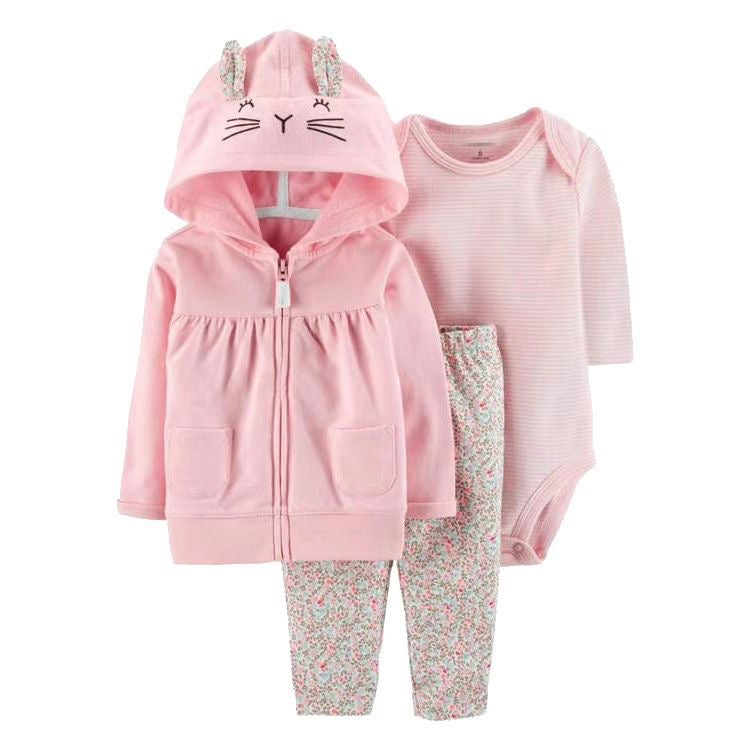 Conjunto 3 piezas, Campera, body y pantalón rosa 🩷🐰2635