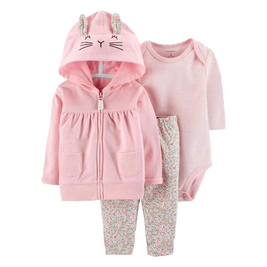 Conjunto 3 piezas, Campera, body y pantalón rosa 🩷🐰2635