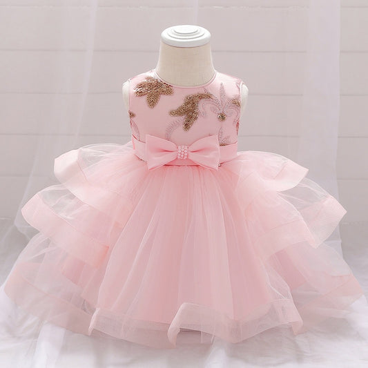 Vestido rosa con brillos 💖 2039R