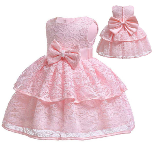 Promo‼️Vestido Rosa, con moño🩷 1611